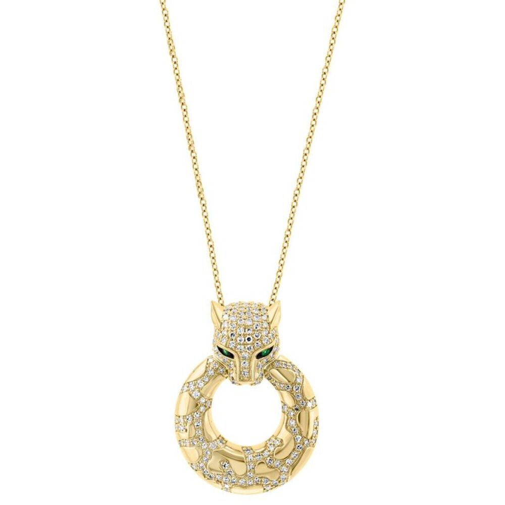 Effy Fine Jewelry Silver 0.72 Ct. Tw. Diamond & Emerald Necklace